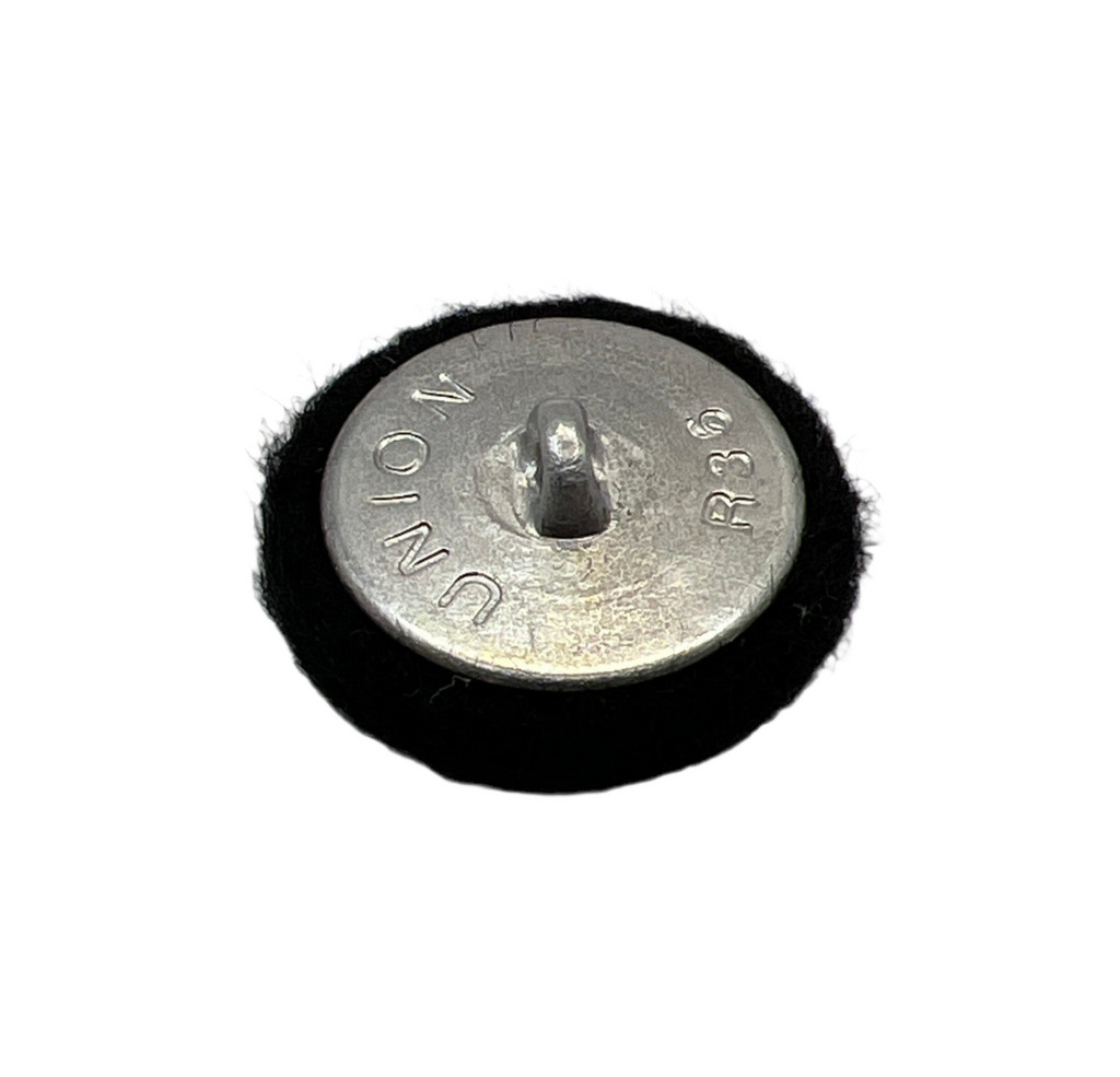 Flat Top Fabric Covered Button (10Pk/Pcs) Nickel & Young Black 23mm