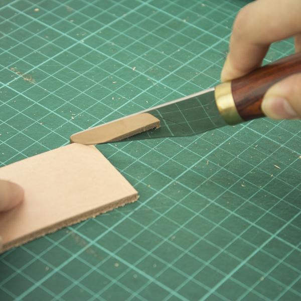 Leather Straight Trim Knife Nickel & Young