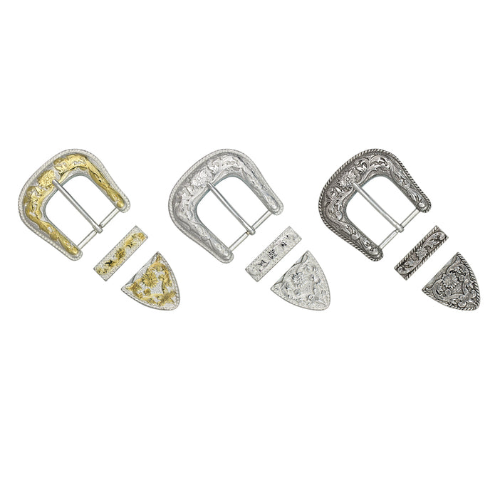 Victoria 3 Pcs Buckle Sets, 38mm (1-1/2") Nickel & Young