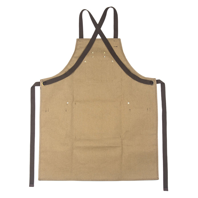 Leather Trim Waxed Canvas Apron Nickel & Young