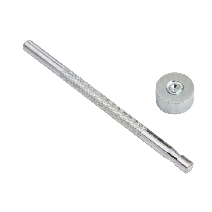 Solid Brass Grommet Setter & Anvil 2 Pcs Set Nickel & Young 5mm (3/16")