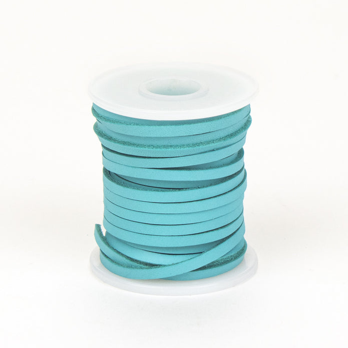 MakerAid® Colored Veg Tanned Lace, 4mm x 10.97m (5/32" x 36') Nickel & Young Turquoise