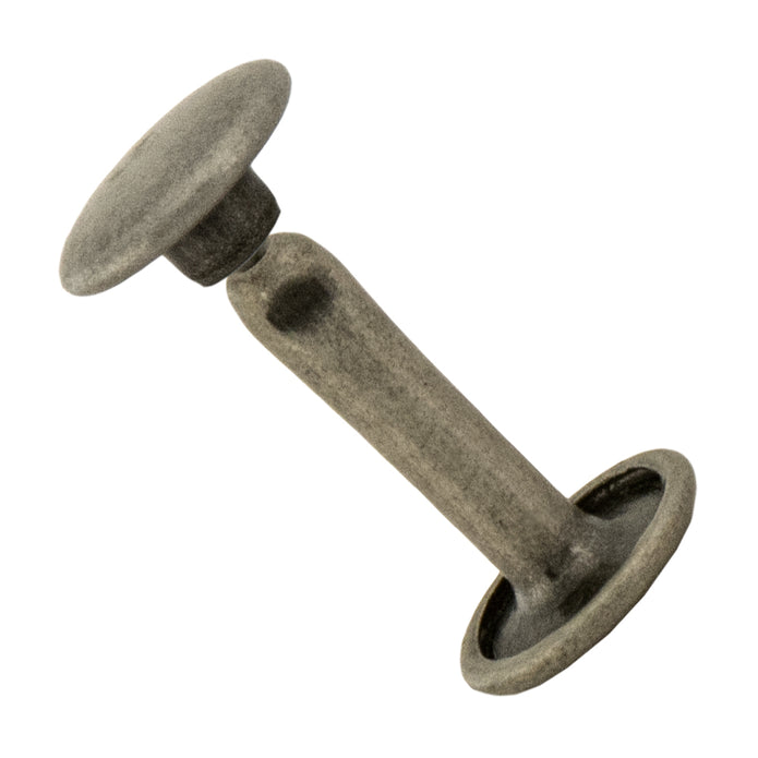 Double Cap Rivets, 15mm Nickel & Young Antique Nickel 100 Pack