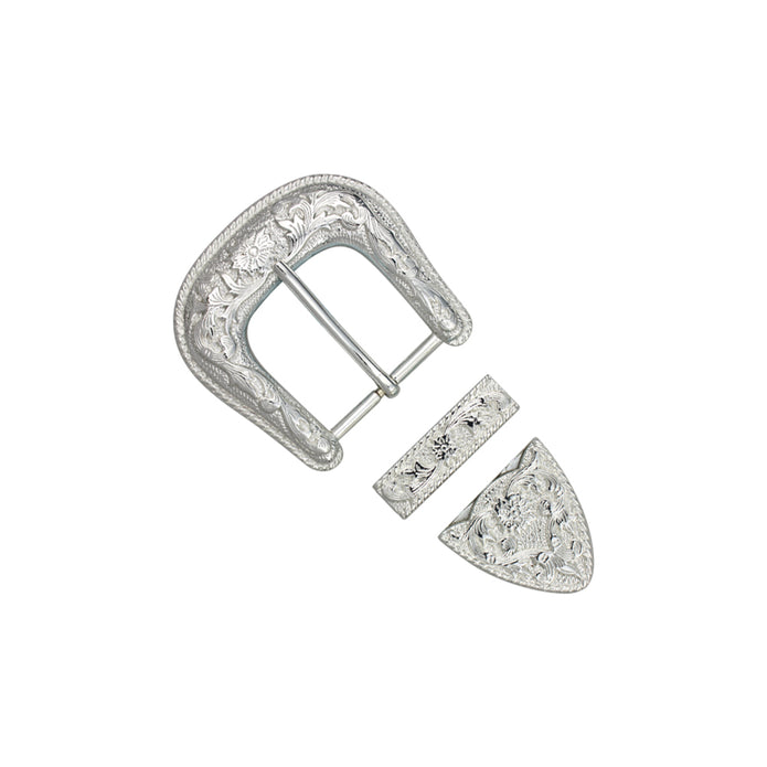 Victoria 3 Pcs Buckle Sets, 38mm (1-1/2") Nickel & Young Silver Plated 38mm (1-1/2")