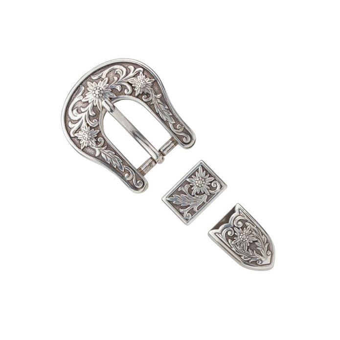 Antique Floral Buckle Sets Buckles Nickel & Young 20mm (3/4")