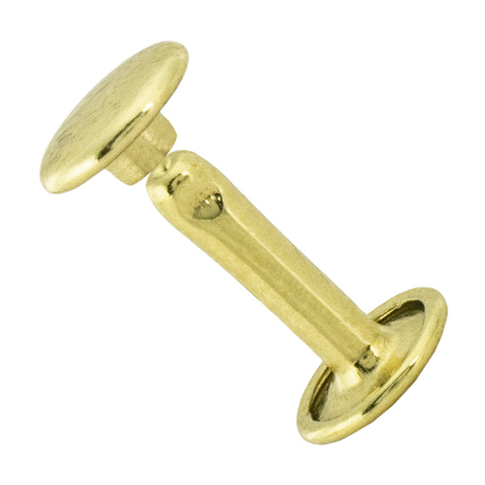 Double Cap Rivets, 15mm Nickel & Young Brass Plated 100 Pack