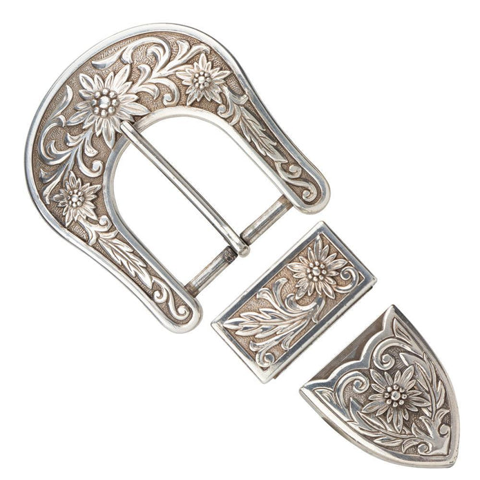 Antique Floral Buckle Sets Buckles Nickel & Young 38mm (1-1/2")